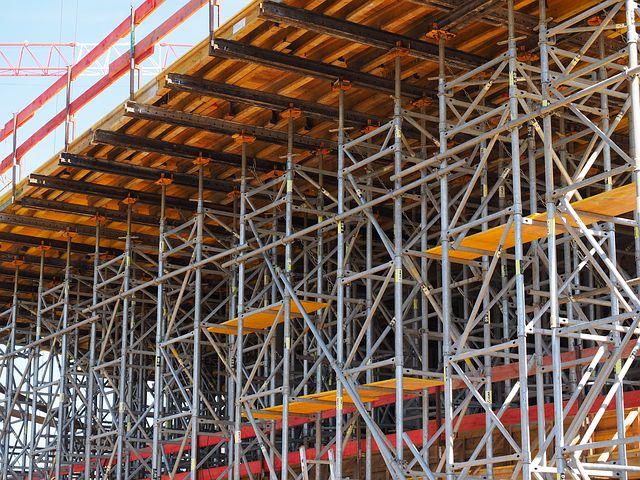 scaffold in a construction site